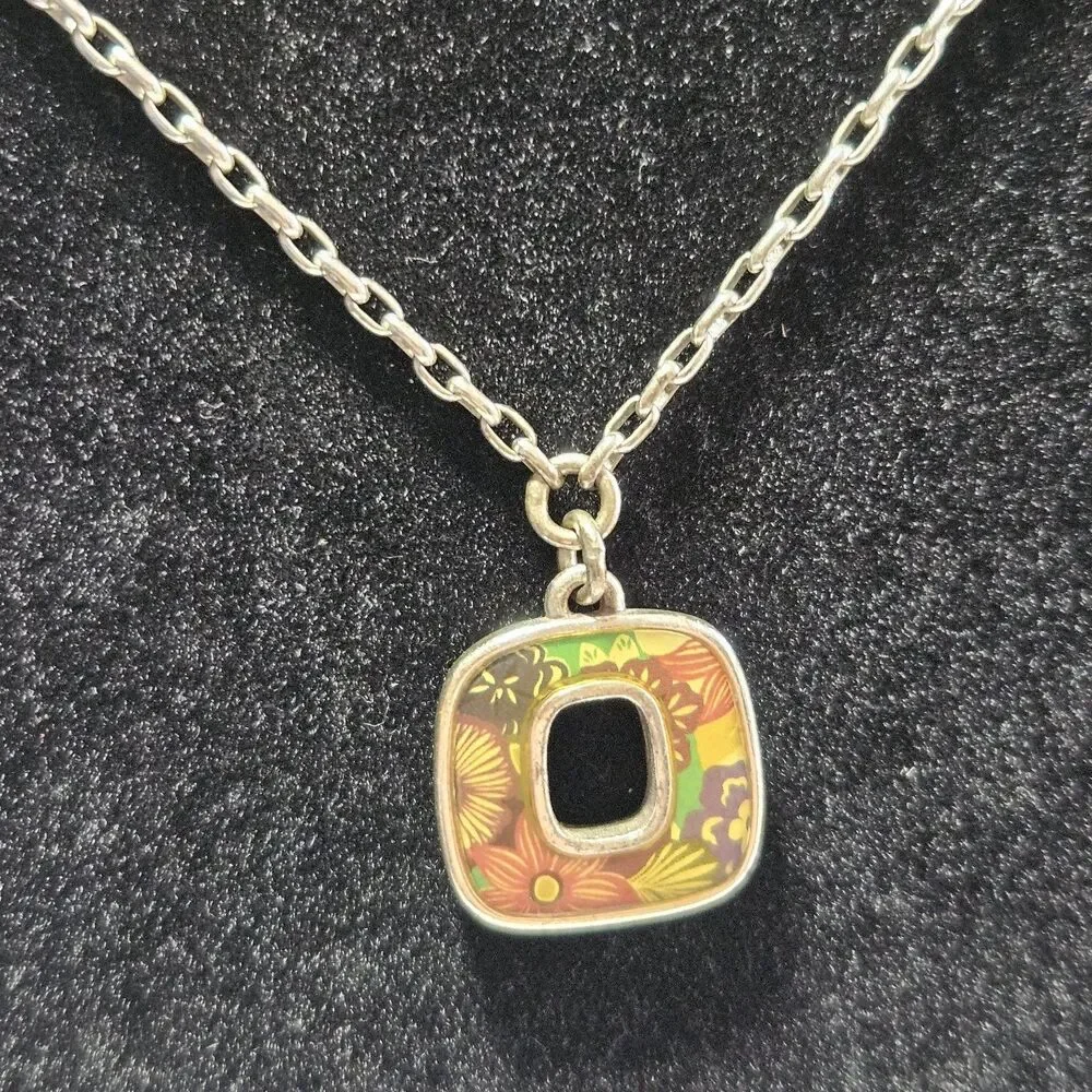 Brighton Silver Plated Island Bloom Flower Pendant Necklace 17-19.5